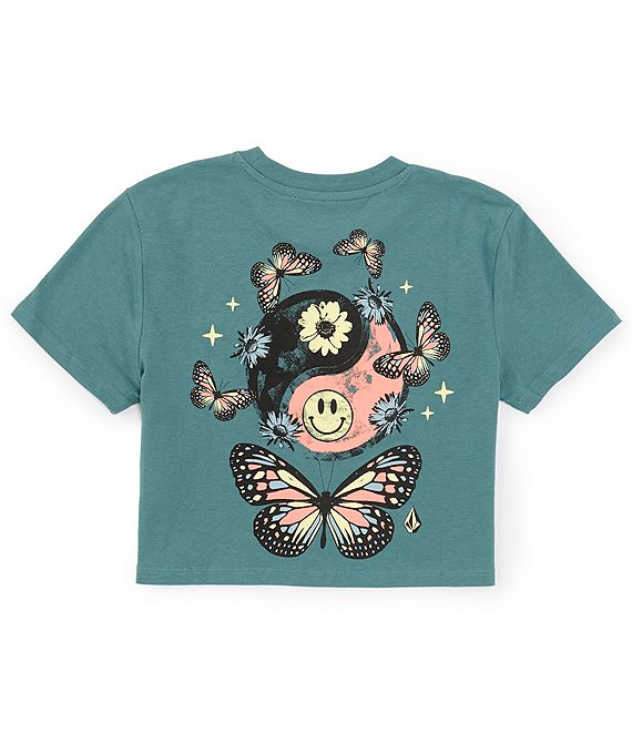 Volcom Big Girls 7-16 Short Sleeve Crew Neck Butterfly Peace