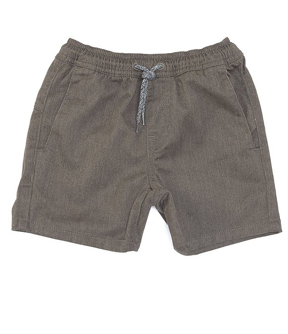Color:Charcoal Heather - Image 1 - Little Boys 2T-7 Frickin Elastic-Waist Pull-On Chino Shorts