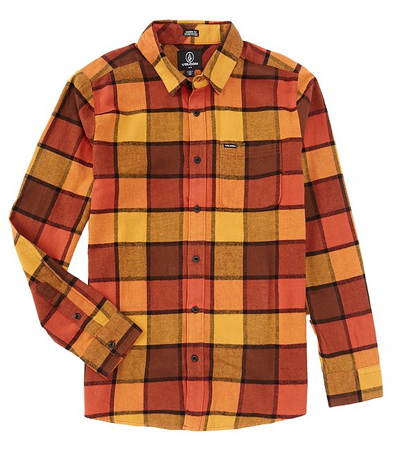 Volcom Long Sleeve Caden Plaid Cotton Flannel Shirt | Dillard's