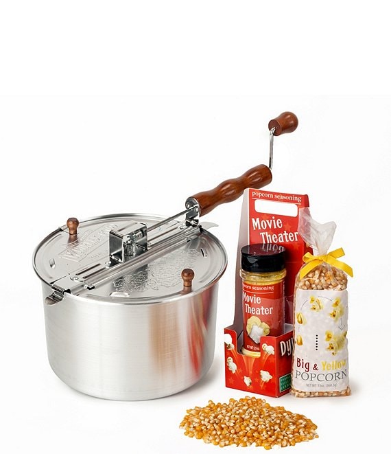 Wabash Valley Farms Metal Gear Whirley-Pop Popcorn Maker and Movie Theater Combo Pack