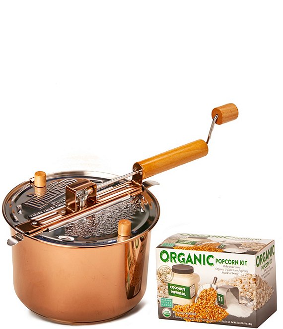 Wabash Valley Farms Copper Plated Whirley-Pop Popcorn Maker with Organic DIY Set