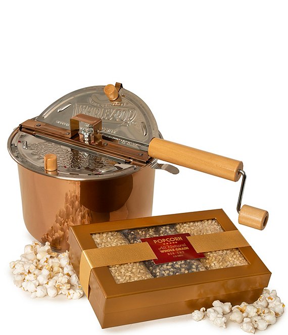 COPPER PLATED STAINLESS STEEL WHIRLEY-POP POPCORN MAKER, Home Furnishings