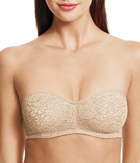 Wacoal Halo Lace Non-Padded Strapless Bra, Nude at John Lewis