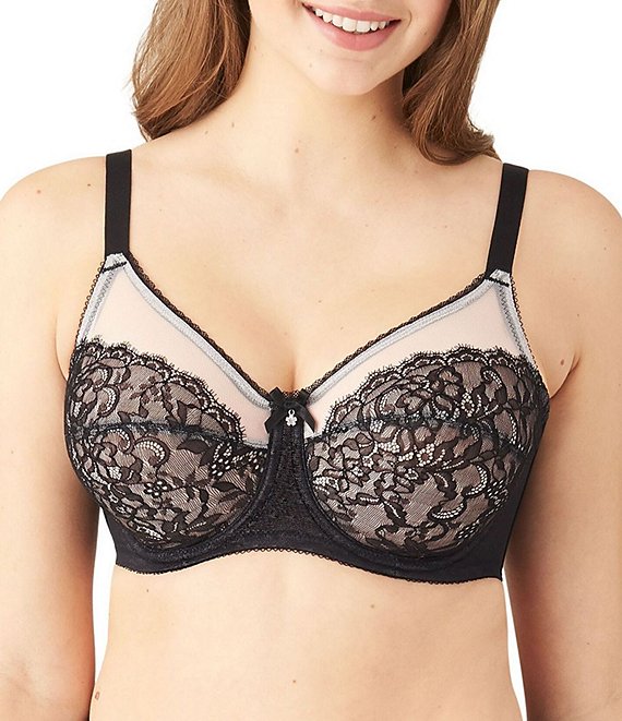 Wacoal Retro Chic Full-figure Underwire Bra 855186, Up To J Cup In Black