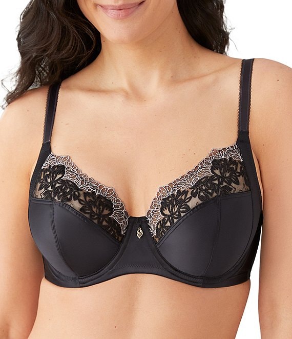 Color:Black - Image 1 - Side Note Cut and Sewn Underwire Bra