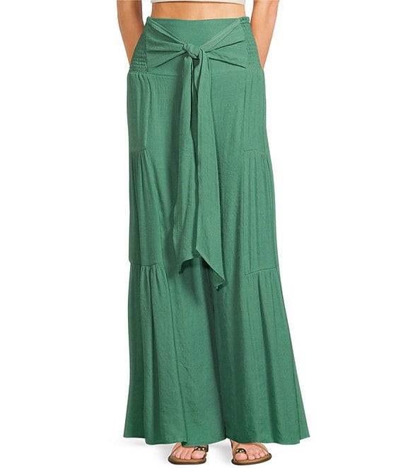 Double Zero Waist Tie Wide Leg Pants | Dillard's