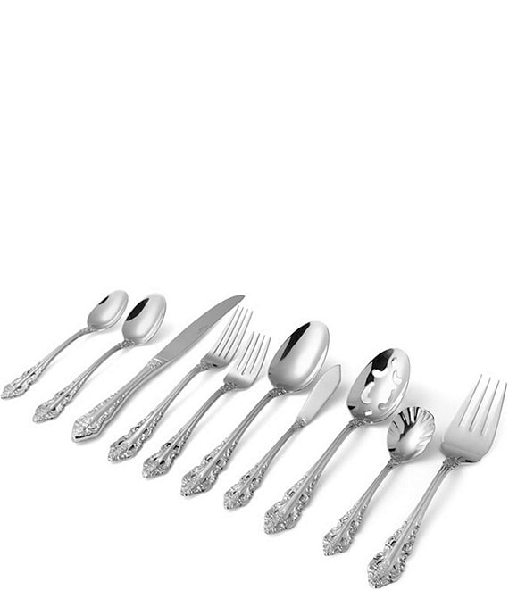 Wallace Silversmiths Antique Baroque 65-Piece Stainless Steel