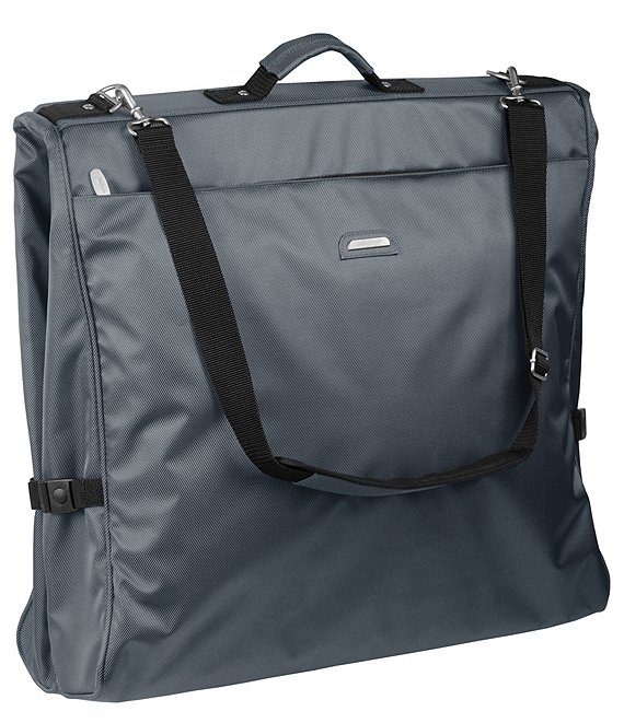 Color:Grey - Image 1 - 45-inch Framed Garment Bag with Shoulder Strap and Multiple Accessory Pockets