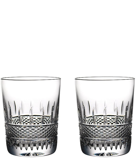 Waterford Irish Lace Set of 2 Lead Crystal Double Old Fashioned Glasses - outlet $350