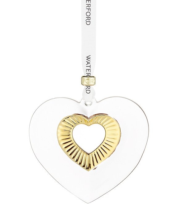 Waterford Heart Ornament with Gold