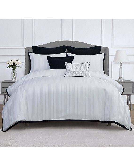 Waterford Sakamoto Collection Piece-Dyed Dobby Stripe Design Comforter Mini Set