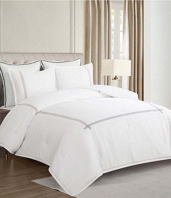 Waterford Sylph Embroidered Striped Mini Comforter Set
