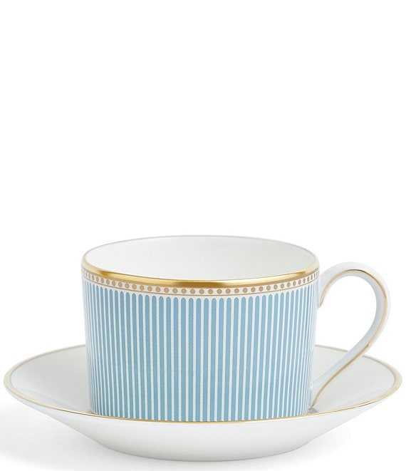 Wedgwood Helia Collection Stripe Teacup And Saucer Set