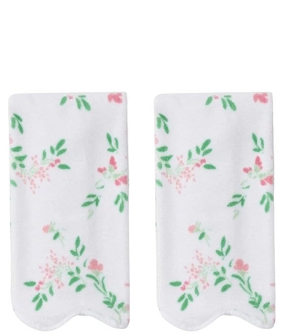 Weezie Alice Floral Patterned Scallop Organic Cotton Bath Towels