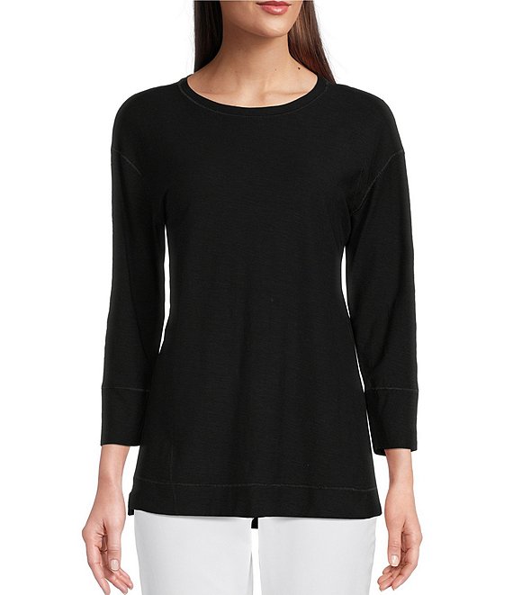   Essentials Women's Classic-Fit 3/4 Sleeve V-Neck T-Shirt  (Available in Plus Size), Black, X-Small : Clothing, Shoes & Jewelry