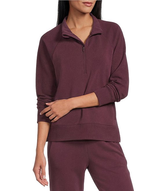 Westbound ULTRA LUXE Athleisure Knit Long Sleeve Half Zip Mock Neck Coordinating Pullover