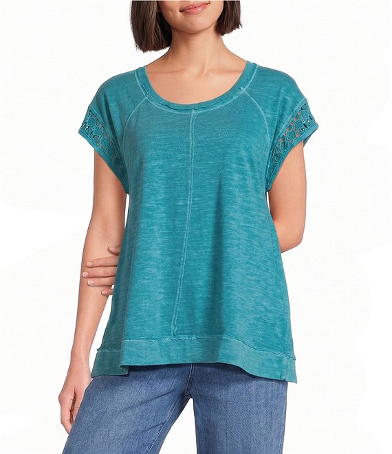 Westbound Cap Sleeve Crew Neck Top