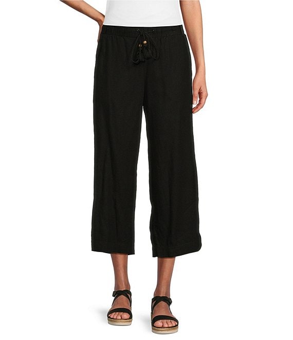 Westbound Linen Blend Crop Pull-On Pants