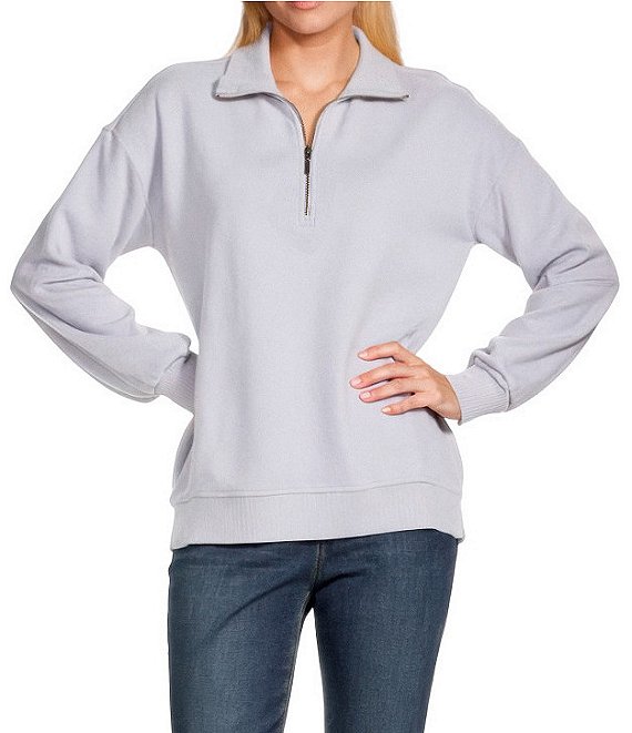 Westbound Long Sleeve Quarter-Zip Pullover, Purple Heather - Image 1