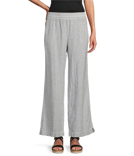 Amazon.com: Womens Stripes Cotton Linen Pants, Summer