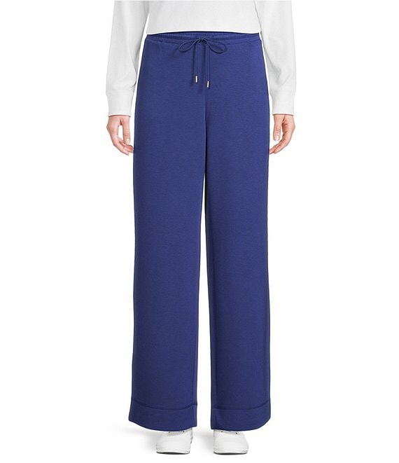 Westbound Petite Size Coordinating Wide Leg Drawstring Knit Pants