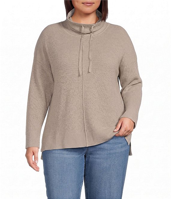 Westbound Plus Size Long Sleeve Cowl Neck Sweater