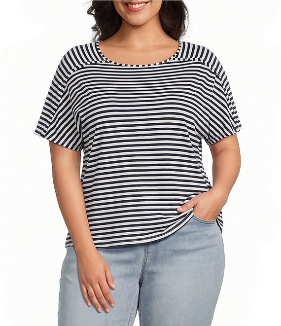 Westbound Plus Size Short Sleeve Crew Neck Top
