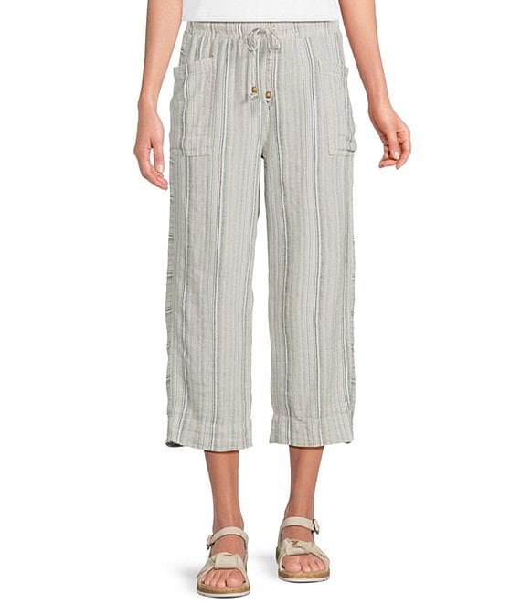 Westbound Pull On Linen-Blend Crop Pants