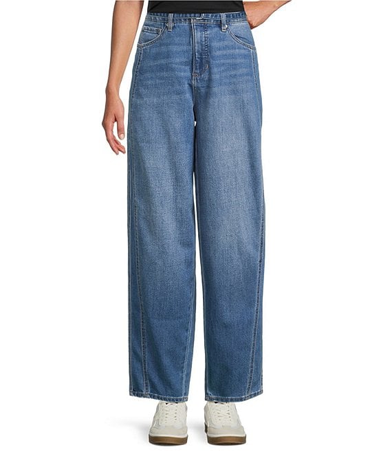 Westbound Self Belted Barrel Denim Pants, True Vintage - Image 1