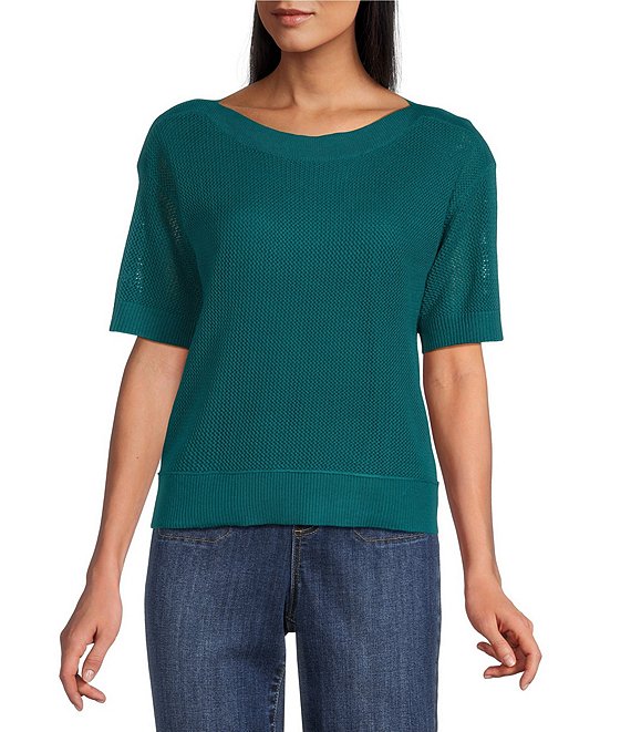 Westbound Short Sleeve Boat Neck Top
