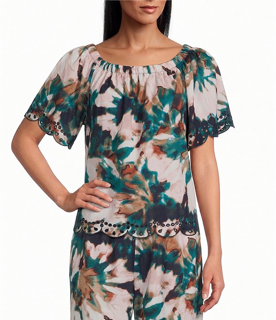 Westbound Short Sleeve Boat Neck Top