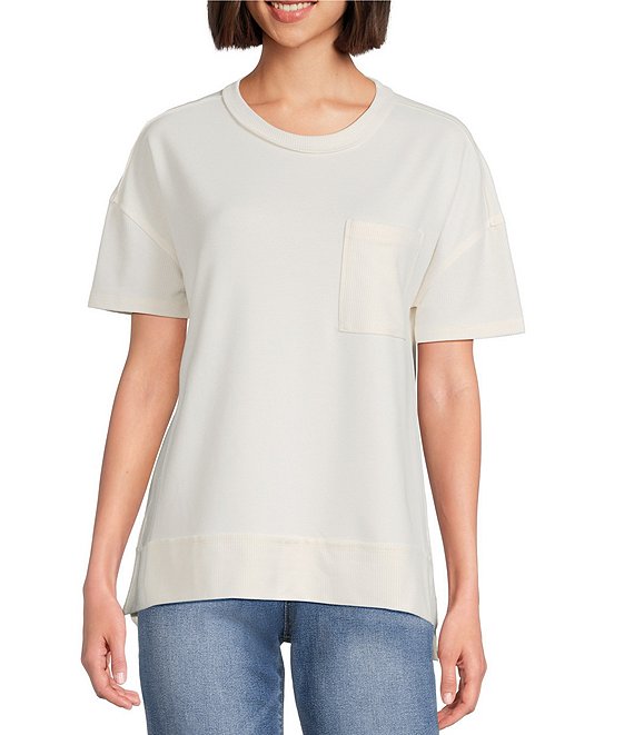 Westbound Short Sleeve Crew Neck Pocket Tee, Buttercream - Image 1