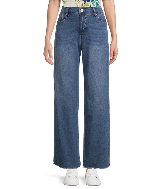 Westbound The HIGH RISE Wide Leg Frayed Hem Jeans | Dillard's