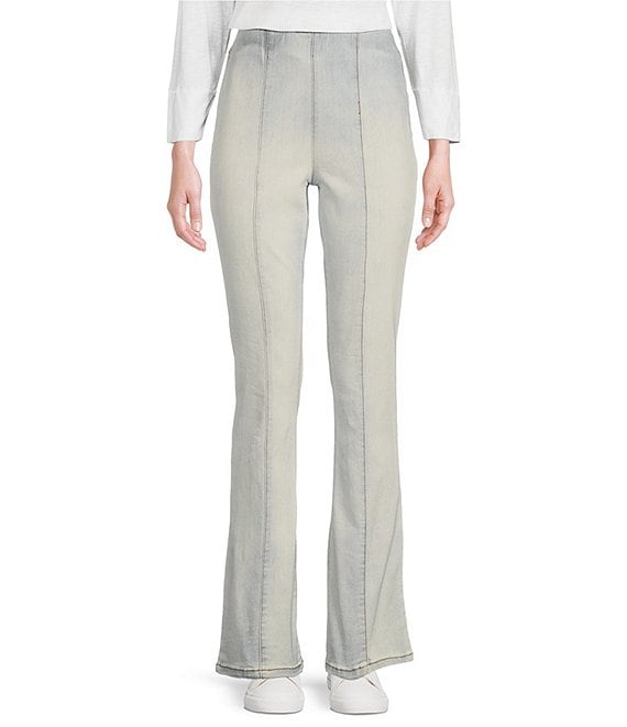 Color:Bleach - Image 1 - THE SEAMED High Rise Stretch Flare Leg Pants