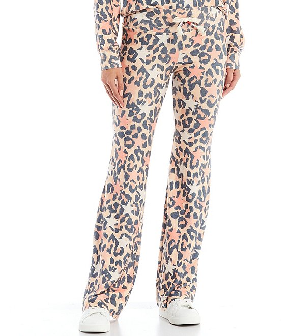 Color:Stars and Spots Print - Image 1 - Leopard Stars and Spots Coordinating Straight Leg Tennis Pants