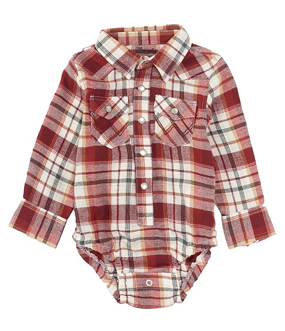 Wrangler® Baby Boys Newborn-24 Months Long Sleeve Plaid Western Style ...