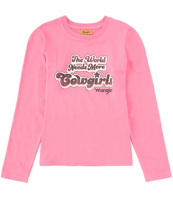 Wrangler Big Girls 7-16 Long Sleeve Graphic Print Cowgirls T-Shirt ...