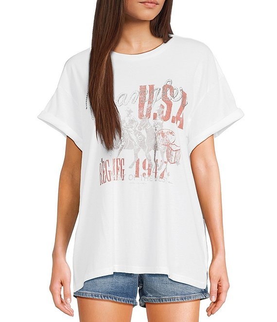 【oan】America Tour1980 Washing Short Sleeve T-shirt Wrangler® Heritage USA Short Sleeve T-Shirt | Dillard's