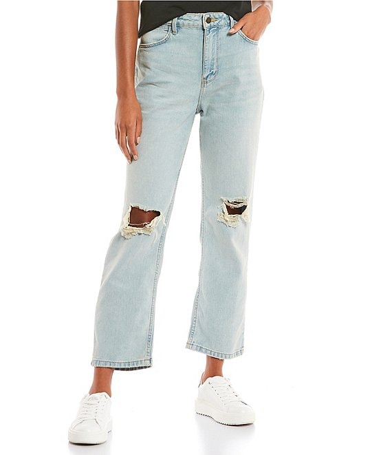 Color:Montana Sky - Image 1 - Wrangler® High Rise Rodeo Straight Crop Jeans