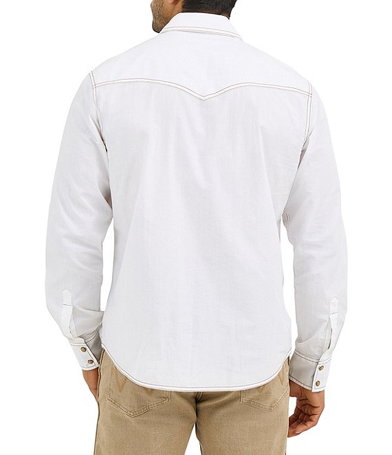 Wrangler® Retro® Long Sleeve Western Snap Solid Dobby Shirt