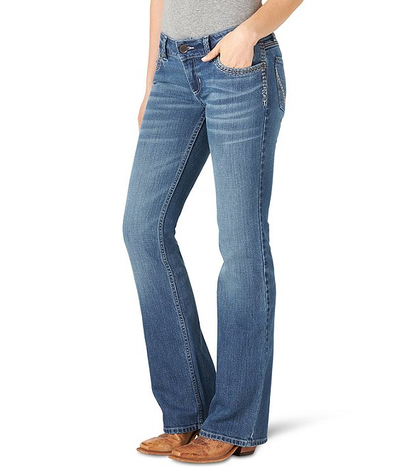 Wrangler® Retro Sadie Low Rise Back Stitch Pocket Bootcut Jeans | Dillard's