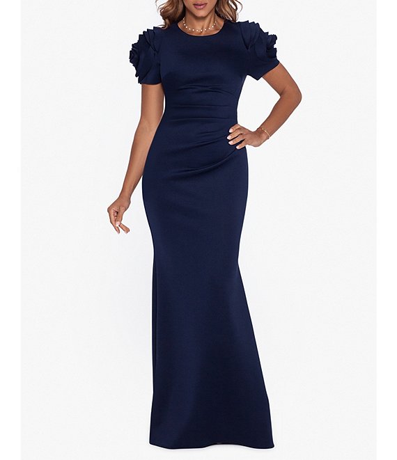 Ruched Back Xscape Sheath Gown