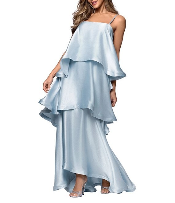 Xscape Tiered Satin Gown