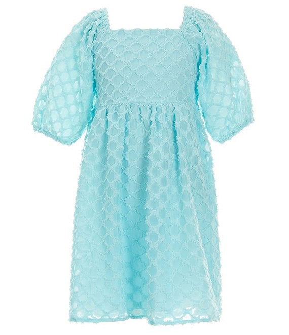 Xtraordinary Big Girls 7-16 Clip-Dot Textured Babydoll Dress | Dillard's