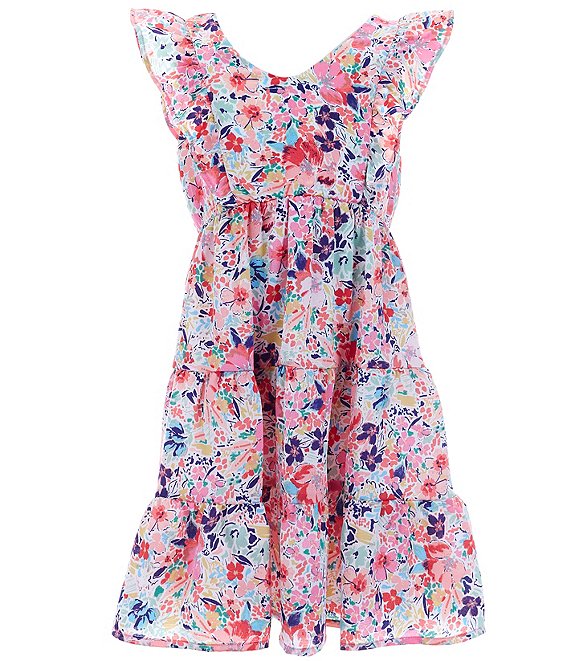 Xtraordinary Big Girls 7-16 Ruffled Floral-Printed Fit-And-Flare Dress ...