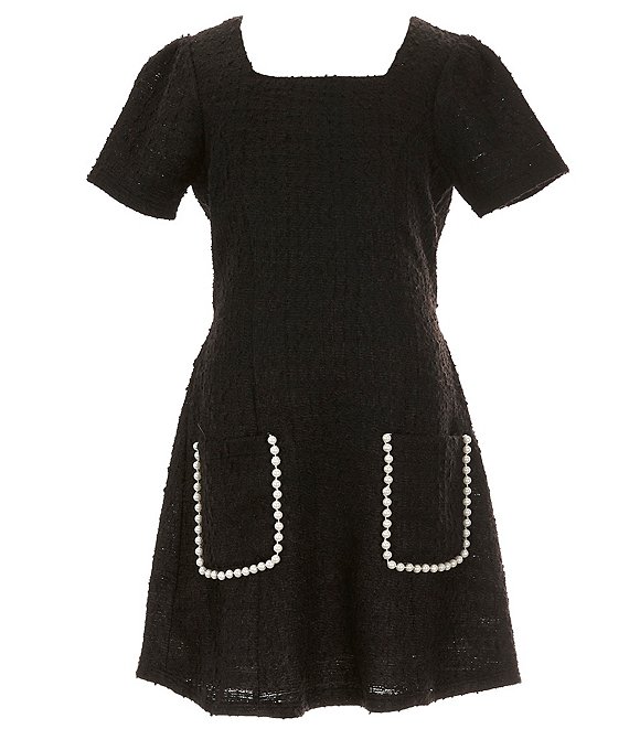 Xtraordinary Big Girls 7-16 Short Sleeve Embellished-Pocket Shift Dress ...