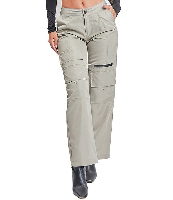 YMI Jeanswear High Rise Nylon Straight Cargo Pants | Dillard's