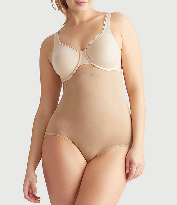 Color:Almond - Image 1 - Seamless Solutions High Waisted Shaping Brief