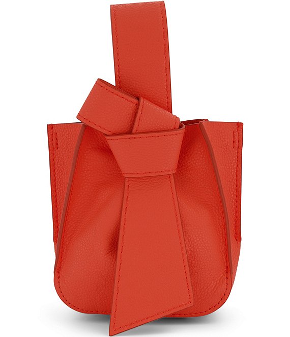 Color:Orange Blossom - Image 1 - Anthea Soft Grain Pebble Leather Wristlet Crossbody Bag