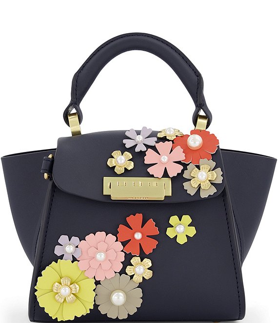 ZAC Zac Posen Eartha Floral Mini Top Handle Leather Satchel Bag